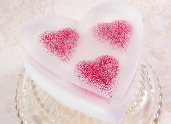 floating hearts soap - perfect for Mother's Day!