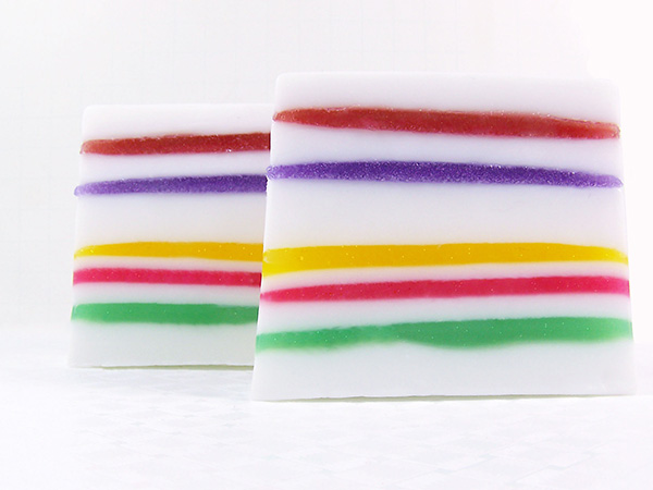 make a soap loaf layered with jelly soap