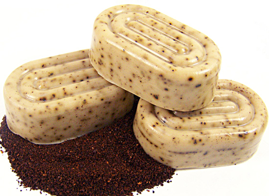 kitchen soap made with ground coffee