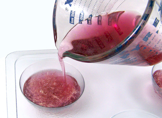 fill soap mold with second pour