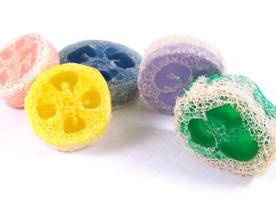 lovely lineup of loofah soaps