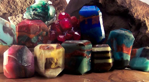 make gemstone soap rocks