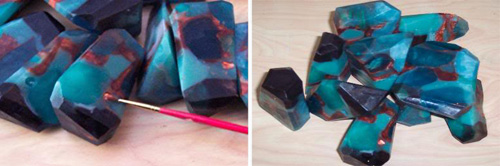 make gemstone soap rocks