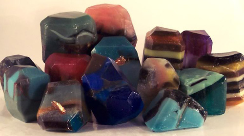 make gemstone soap rocks