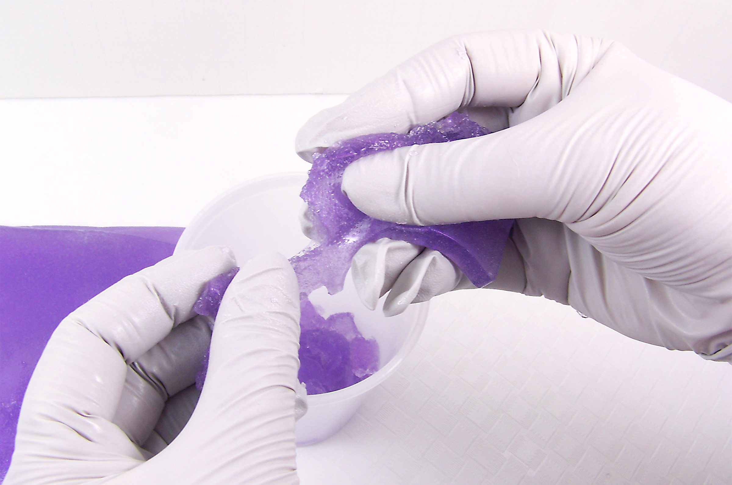 shred the purple base into small pieces