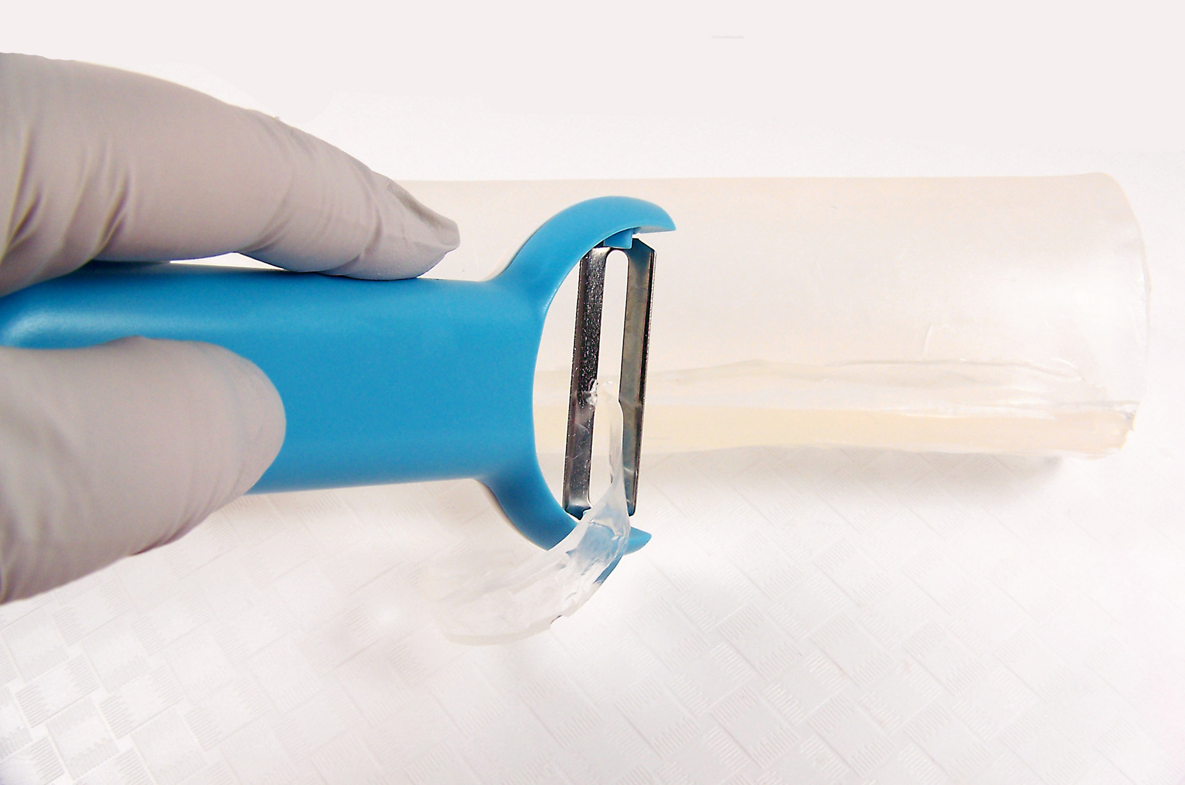 trim off excess soap with paring knife and vegetable peeler to create a smooth surface